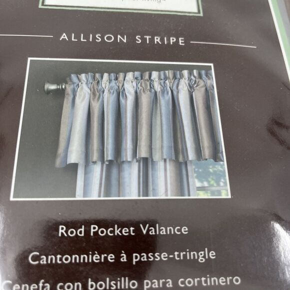Set‎ Of 2 NWT Allen & Roth Allison Stripe Rod Pocket Valance 0052054 70"x18" - Picture 1 of 5